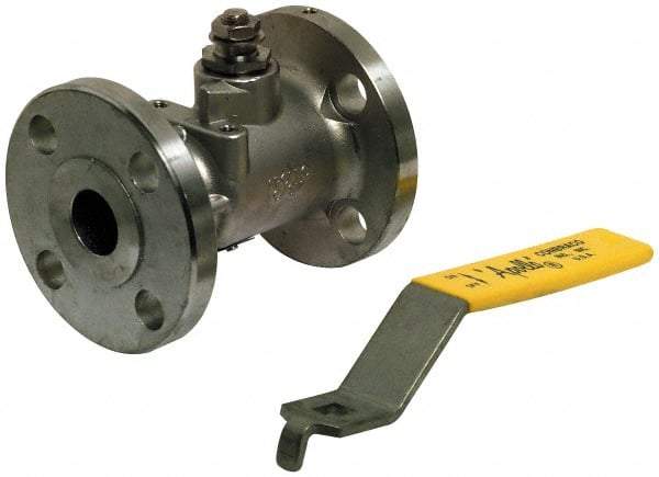 Apollo - 10" Pipe, Full Port, Carbon Steel Standard Ball Valve - Inline - One Way Flow, Flanged x Flanged Ends, Lever with Gear Operator Handle, 285 WOG, 150 WSP - Benchmark Tooling