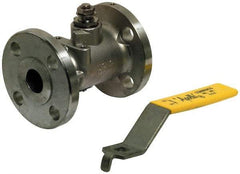 Apollo - 10" Pipe, Full Port, Carbon Steel Standard Ball Valve - Inline - One Way Flow, Flanged x Flanged Ends, Lever with Gear Operator Handle, 285 WOG, 150 WSP - Benchmark Tooling