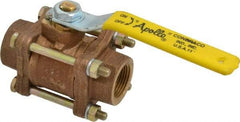 Apollo - 3/4" Pipe, Full Port, Bronze Standard Ball Valve - 3 Piece, Inline - One Way Flow, FNPT x FNPT Ends, Lever Handle, 600 WOG, 150 WSP - Benchmark Tooling