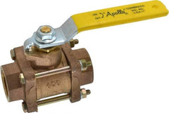Apollo - 1" Pipe, Full Port, Bronze Standard Ball Valve - 3 Piece, Inline - One Way Flow, FNPT x FNPT Ends, Lever Handle, 600 WOG, 150 WSP - Benchmark Tooling
