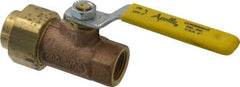 Apollo - 1/2" Pipe, Bronze Single Union Ends Ball Valve - Inline - One Way Flow, FNPT x FNPT Ends, Lever Handle, 600 WOG, 150 WSP - Benchmark Tooling