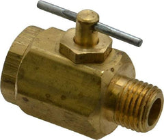 Apollo - 1/4" Pipe, MNPT x FNPT End Connections, Brass, Inline, Two Way Flow, Instrumentation Ball Valve - 400 psi WOG Rating, Tee Handle, Buna N Seal, PTFE Seat - Benchmark Tooling