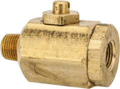 Apollo - 1/8" Pipe, MNPT x FNPT End Connections, Brass, Inline, Two Way Flow, Instrumentation Ball Valve - 400 psi WOG Rating, Screw Slot Handle, Buna N Seal, PTFE Seat - Benchmark Tooling