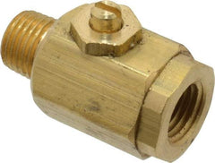 Apollo - 1/4" Pipe, MNPT x FNPT End Connections, Bronze, Inline, Two Way Flow, Instrumentation Ball Valve - 400 psi WOG Rating, Screw Slot Handle, Buna N Seal, PTFE Seat - Benchmark Tooling
