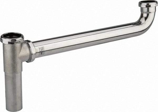 Federal Process - 1-1/2 Outside Diameter, 17 Gauge, Two Sink Traps with End Outlet - 16 Inch Long, Brass - Benchmark Tooling