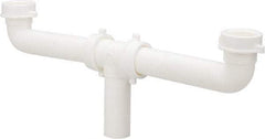 Federal Process - 1-1/2 Outside Diameter, Two Sink Traps with Center Outlet - 16 Inch Long, White, Polypropylene - Benchmark Tooling