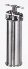 Pentair - 2 Inch Pipe, FNPT End Connections, 9-3/4 Inch Long Cartridge, 19-1/4 Inch Long, Cartridge Filter Housing - 4 Cartridges, 28 Max GPM Flow Rate, 125 psi Max Working Pressure, 304 Grade - Benchmark Tooling