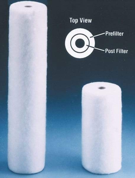 Value Collection - 4-5/16" OD, 1µ, Polypropylene Melt Blown-Thermal Bonded Cartridge Filter - 9-7/8" Long, Reduces Sediments - Benchmark Tooling