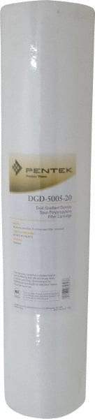 Pentair - 4-1/2" OD, 50/5µ, Polypropylene Dual Gradient Cartridge Filter - 20" Long, Reduces Sediments - Benchmark Tooling