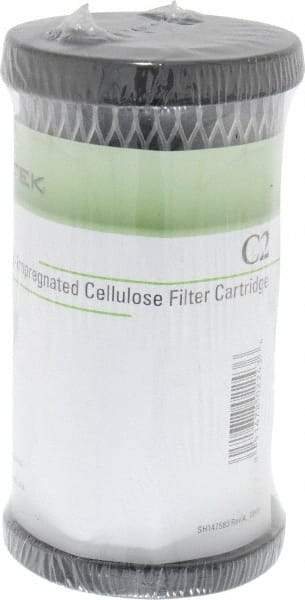 Pentair - 2-1/2" OD, 5µ, Carbon Impregnated Cellulose Pleated-Dual Purpose-Powder Activated Cartridge Filter - 4-7/8" Long, Reduces Tastes, Odors & Sediments - Benchmark Tooling