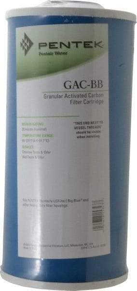 Pentair - 4-1/2" OD, 20µ, Granular Activated Carbon Maximum Absorption Cartridge Filter - 10" Long, Reduces Tastes, Odors & Sediments - Benchmark Tooling