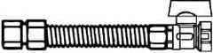 Dormont - 1/2" Inlet, 1/2" Outlet MIP x FIP with Straight Ball Valve Gas Connector - 18" Long, 3/8" Hose ID - Benchmark Tooling