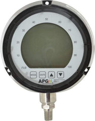 Made in USA - 4-1/2" Dial, 1/4 Thread, 0-200 Scale Range, Pressure Gauge - Lower Connection Mount, Accurate to 0.25% of Scale - Benchmark Tooling