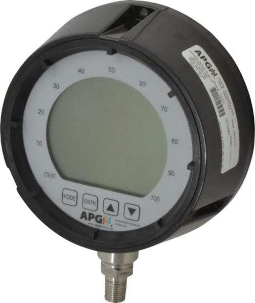 Made in USA - 4-1/2" Dial, 1/4 Thread, 0-500 Scale Range, Pressure Gauge - Lower Connection Mount, Accurate to 0.25% of Scale - Benchmark Tooling