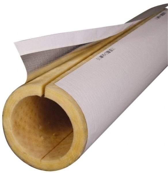 Made in USA - 1" Thick x 6" Pipe x 3' Long, Fiberglass Rigid Pipe Insulation - 850°F - Benchmark Tooling