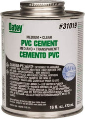 Oatey - 16 oz Medium Bodied Cement - Clear, Use with PVC up to 6" Diam - Benchmark Tooling