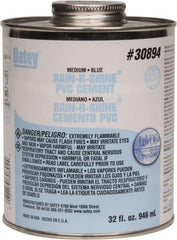 Oatey - 32 oz Medium Bodied Cement - Blue, Use with PVC up to 6" Diam - Benchmark Tooling