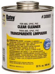 Oatey - 32 oz All-Purpose Cleaner - Clear, Use with ABS, PVC & CPVC For All Diameters - Benchmark Tooling