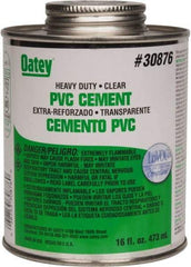 Oatey - 16 oz Heavy Duty Cement - Clear, Use with PVC up to 12" Diam - Benchmark Tooling