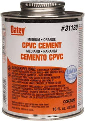 Oatey - 16 oz Medium Bodied Cement - Orange, Use with CPVC & CTS up to 6" Diam - Benchmark Tooling