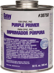 Oatey - 32 oz All Purpose Primer/Cleaner - Purple, Use with PVC & CPVC - Benchmark Tooling