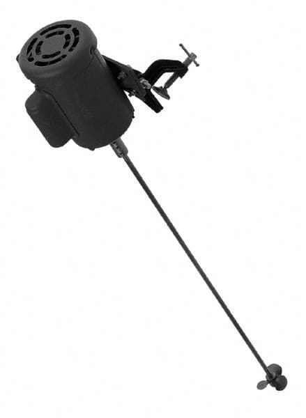 Made in USA - 65 psi Air Pressure, 25 to 1,000 Gallon Mixing Capacity, 1/3 hp, C-Clamp, Air Powered Mixer - 1/4 Inch Inlet, 36 Inch Long Shaft, 316 Stainless Steel Shaft, 60 to 2,000 RPM, Compatible with Drum Container - Benchmark Tooling