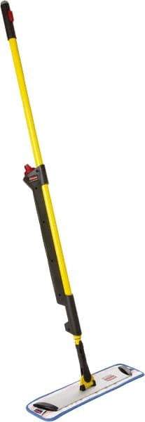 Rubbermaid - Yellow Single Sided Mop Pad and Frame Kit - 18 Inch Long x 4.88 Inch Wide Microfiber Head, 20 to 72 Inch Long Handle - Benchmark Tooling