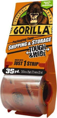 Gorilla Tape - 2-7/8" x 35 Yd Clear Acrylic Adhesive Packaging Tape - BOPP Film Backing, 3.4 mil Thick, 44 Lb Tensile Strength - Benchmark Tooling