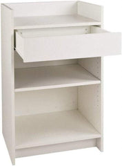 ECONOCO - 1 Shelf, Closed Shelving Register Stand - 24 Inch Wide x 24 Inch Deep x 38 Inch High, White - Benchmark Tooling