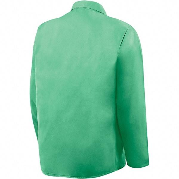 Steiner - Size XS Welding, Flame Resistant/Retardant Jacket - Green, Cotton, Snaps Closure - Benchmark Tooling