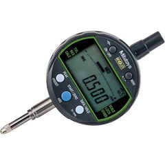 Mitutoyo - 0 to 1/2" Range, 0.00005, 0.0001 & 0.0005" Graduation, Electronic Drop Inidicator - Lug Back, 0.0001" Accuracy, LCD Display, Inch & Metric - Benchmark Tooling