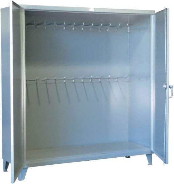 Strong Hold - Pegboard Storage Cabinet - Steel, 60" Wide x 24" Deep x 78" High, Dark Gray - Benchmark Tooling