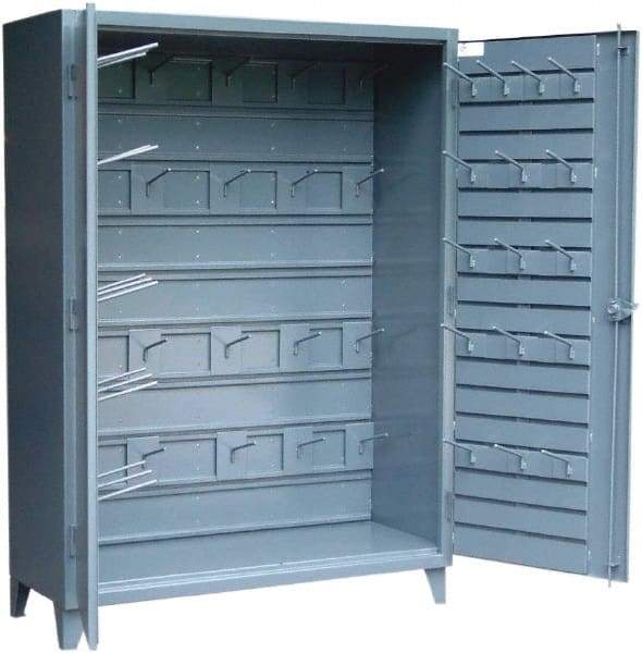 Strong Hold - Locking Storage Cabinet - Steel, 48" Wide x 24" Deep x 78" High, Dark Gray - Benchmark Tooling