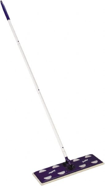 Swiffer - Green & Silver Mop - 17" Long x 5" Wide Head, 46" Long Handle, Microfiber Head - Benchmark Tooling