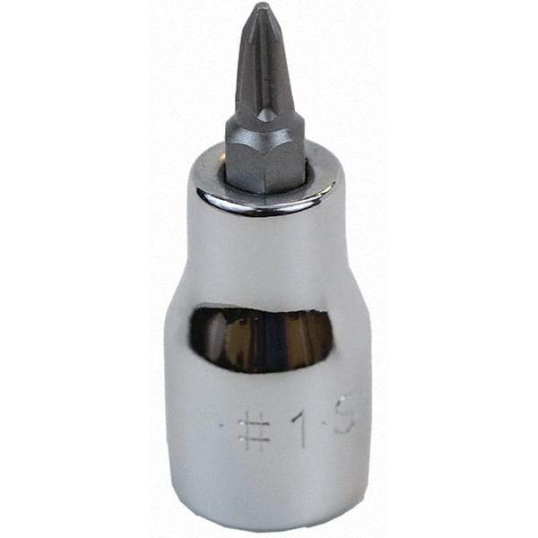 SK - Screwdriver & Drag Link Sockets - 3/8"DR #1 CHRM PHILLIPS SCRDRVR SCKT BIT - Benchmark Tooling