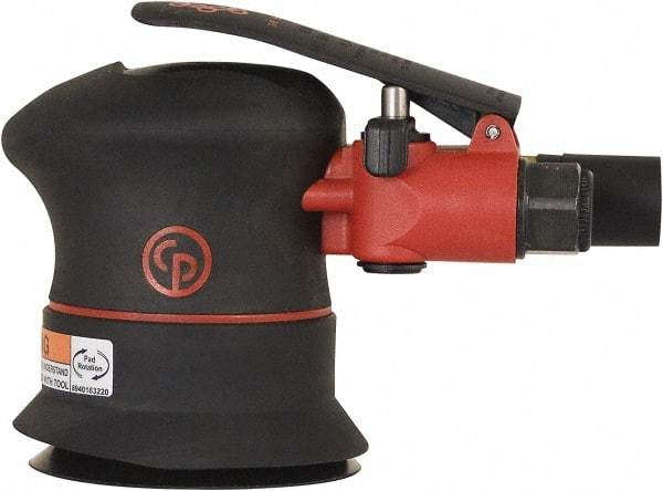 Chicago Pneumatic - 12,000 OPM, 16 CFM Air Consumption, 90 psi Air Pressure, Palm Air Orbital Sander - Round Pad, Hook & Loop Backing, 1/4" Inlet - Benchmark Tooling