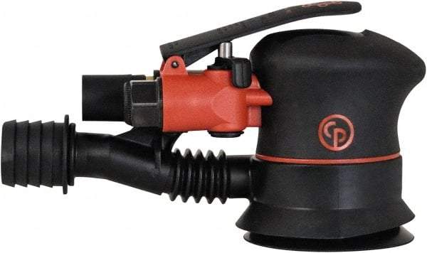 Chicago Pneumatic - 12,000 OPM, 16 CFM Air Consumption, 90 psi Air Pressure, Palm Air Orbital Sander - Round Pad, Hook & Loop Backing, 1/4" Inlet - Benchmark Tooling