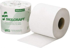 Ability One - 3-3/4" Sheet Width, Standard Roll Toilet Tissue - 500 Sheets per Roll, 2 Ply, White, Recycled Fiber - Benchmark Tooling