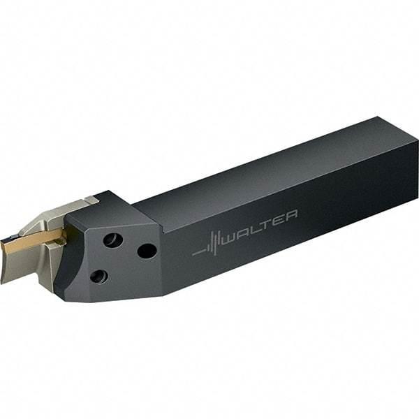 Walter - NCEE, External, Left Hand, 15mm Max Depth of Cut, 3 to 3.5mm Groove Width, Indexable Grooving Tool Holder - GX24-2.. Insert Compatibility, 25mm Shank Height, 25mm Shank Width, 162mm OAL - Benchmark Tooling