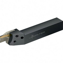 Walter - NCEE, External, Left Hand, 15mm Max Depth of Cut, 3 to 3.5mm Groove Width, Indexable Grooving Tool Holder - GX24-2.. Insert Compatibility, 25mm Shank Height, 25mm Shank Width, 162mm OAL - Benchmark Tooling
