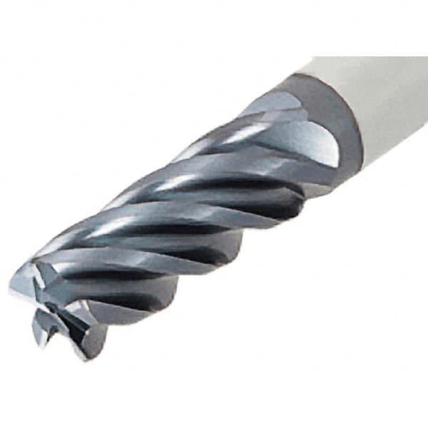 Iscar - 3/4", 5 Flute, Single End, Solid Carbide, 0.09" Corner Radius End Mill - 5" OAL, 38° Helix, Right Hand Flute, 1.87" LOC, Right Hand Cut - Benchmark Tooling