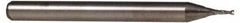 Accupro - 0.075", 0.225" LOC, 1/8" Shank Diam, 1-1/2" OAL, 2 Flute, Solid Carbide Square End Mill - Single End, Uncoated, Spiral Flute, 30° Helix, Centercutting, Right Hand Cut, Right Hand Flute, Series Miniature - Benchmark Tooling