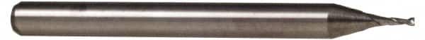 Accupro - 0.045", 2 Flute, Single End, Solid Carbide, 0.01" Corner Radius End Mill - 1-1/2" OAL, 30° Helix, Right Hand Flute, 0.14" LOC, Right Hand Cut - Benchmark Tooling