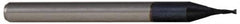 Accupro - 0.028", 0.044" LOC, 1/8" Shank Diam, 1-1/2" OAL, 2 Flute, Solid Carbide Square End Mill - Single End, AlTiN Finish, Spiral Flute, 30° Helix, Centercutting, Right Hand Cut, Right Hand Flute, Series Miniature - Benchmark Tooling