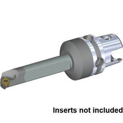 Kennametal - Right Hand Cut, 25mm Min Bore Diam, Size KM40TS Carbide Modular Boring Cutting Unit Head - 100mm Max Bore Depth, Through Coolant, Compatible with DP.. 11T308, DP.. 3252 - Benchmark Tooling