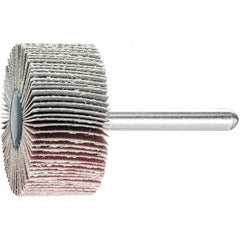 PFERD - 1-1/2" Diam x 1" Face Width, Aluminum Oxide Coated Mounted Flap Wheel - 1/4" Shank Mount, 240 Grit, 23,000 Max RPM - Benchmark Tooling