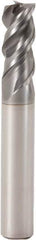 Seco - 10mm, 22mm LOC, 10mm Shank Diam, 70mm OAL, 3 Flute, Solid Carbide Square End Mill - Single End, SIRON-A Finish, Spiral Flute, 48° Helix, Centercutting, Right Hand Cut, Right Hand Flute, Series JS553 - Benchmark Tooling