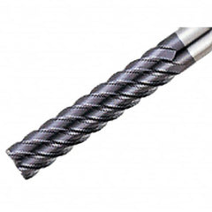 Iscar - 6mm, 26mm LOC, 6mm Shank Diam, 70mm OAL, 6 Flute, Solid Carbide Square End Mill - Single End, TiAlN Finish, Spiral Flute, 45° Helix, Right Hand Cut, Right Hand Flute - Benchmark Tooling