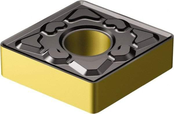 Sandvik Coromant - CNMG642 MM Grade 2220 Carbide Turning Insert - TiCN/AI2O3/TiN Finish, 80° Diamond, 3/4" Inscr Circle, 1/4" Thick, 1/32" Corner Radius - Benchmark Tooling