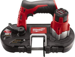 Milwaukee Tool - 12 Volt, 27-1/2" Blade, 280 SFPM Cordless Portable Bandsaw - 1-5/8" (Round) & 1-5/8 x 1-5/8" (Rectangle) Cutting Capacity, Battery Not Included - Benchmark Tooling